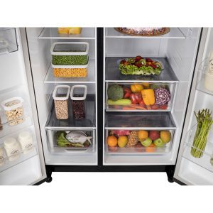 674L Side-by-Side Refrigerator Adjustable Drawer Storage