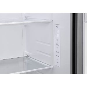 674L Side-by-Side Refrigerator Interior with Adjustable Shelves