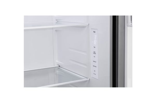 674L Side-by-Side Refrigerator Interior with Adjustable Shelves