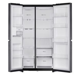 LG 674L Side-by-Side Refrigerator with Multi Air Flow, Multi Digital Sensors, Smart Diagnosis™, Matte Black Finish, 3-Star