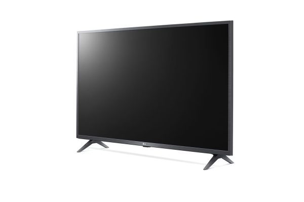 LG 43 inch FHD TV right side view showing slim profile