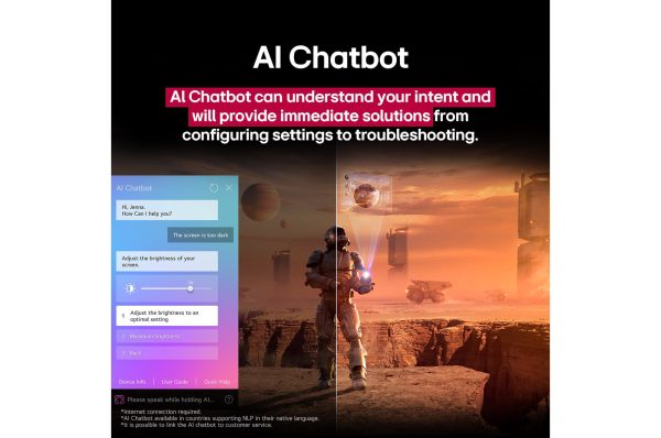 LG 75 Inch 4K TV AI Chatbot troubleshooting interface