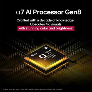 LG 75 Inch 4K TV α7 AI Processor Gen8 technology visualization