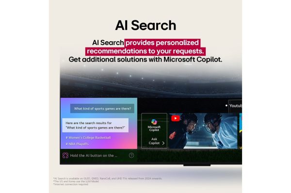 LG 75 Inch 4K TV AI Search functionality demonstration
