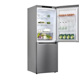306L Bottom Freezer Refrigerator Front Open View with Interior Storage