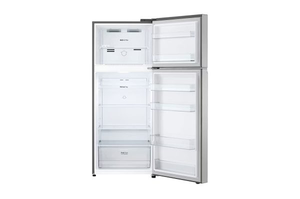 375L Top Freezer Refrigerator Front Open View with Interior Storage