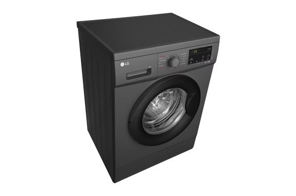 LG 8kg front load washer Middle Black side view
