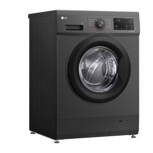 LG 8kg front load washer front view with round door