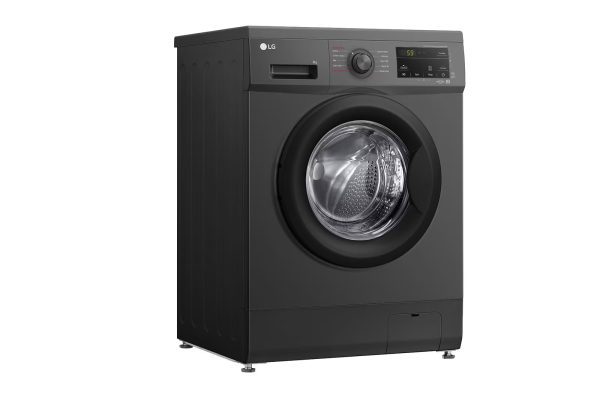 LG 8kg front load washer front view with round door