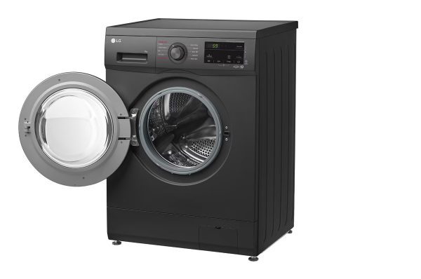 LG 8kg front load washer round door open view