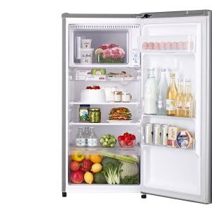169L 1-Door Refrigerator Front Open View with Interior Storage