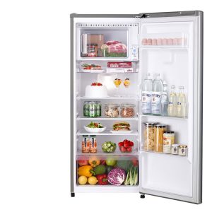 195L Single Door Refrigerator Front Open View with Interior Storage