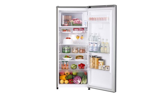 195L Single Door Refrigerator Front Open View with Interior Storage