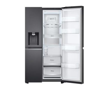 LG 674L Side-by-Side Refrigerator with UVnano® Water Dispenser, Hygiene Fresh+™, DoorCooling+™, Smart Diagnosis™, Matte Black Finish