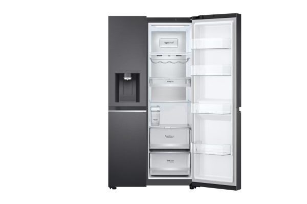 LG 674L Side-by-Side Refrigerator with UVnano® Water Dispenser, Hygiene Fresh+™, DoorCooling+™, Smart Diagnosis™, Matte Black Finish