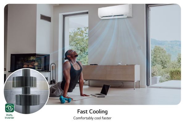 LG 12,000 BTU Split Air Conditioner fast cooling demonstration