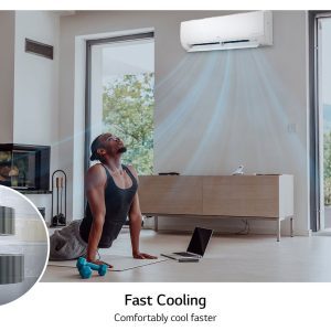 LG 24,000 BTU Split Air Conditioner fast cooling demonstration