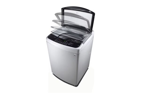 Front view of LG 12kg top load washing machine showing control panel