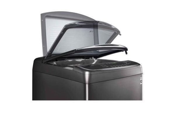 Front view of LG 14kg top load washing machine showing control panel