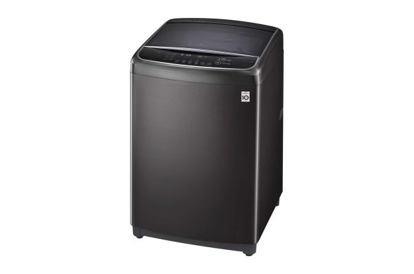 Side view of LG top load washing machine T1466NEHG2