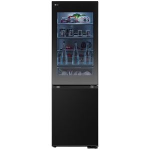 LG 349L InstaView Bottom Freezer Refrigerator GC-V459FSKW Essence Black Steel Front View