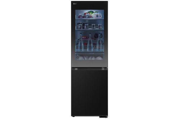 LG 349L InstaView Bottom Freezer Refrigerator GC-V459FSKW Essence Black Steel Front View