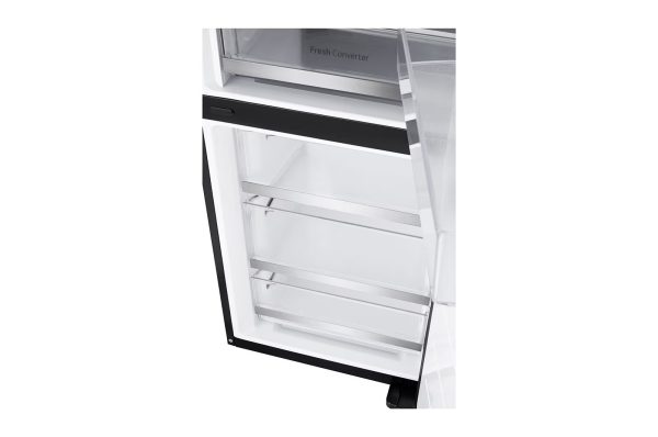 349L InstaView Bottom Freezer Refrigerator Interior with Adjustable Tempered Glass Shelves