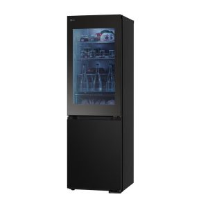 LG 349L InstaView™ Bottom Freezer Refrigerator with LinearCooling™, Total No Frost, DoorCooling+™, ThinQ™, Essence Black Steel Finish
