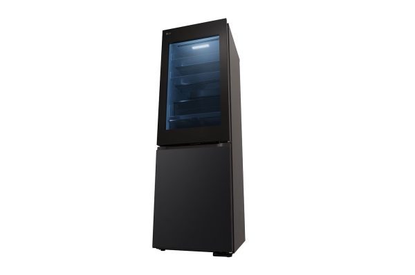 LG 349L InstaView™ Bottom Freezer Refrigerator with LinearCooling™, Total No Frost, DoorCooling+™, ThinQ™, Essence Black Steel Finish