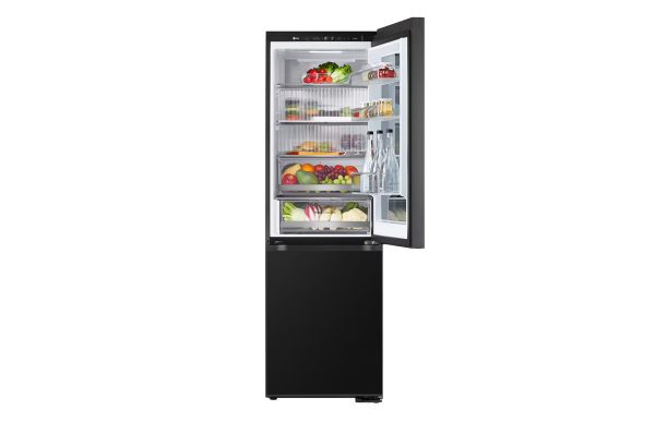 349L InstaView Bottom Freezer Refrigerator Front Open View