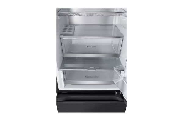 LG 349L InstaView™ Bottom Freezer Refrigerator with LinearCooling™, Total No Frost, DoorCooling+™, ThinQ™, Essence Black Steel Finish