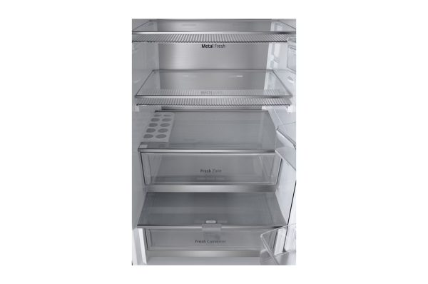 LG 349L InstaView™ Bottom Freezer Refrigerator with LinearCooling™, Total No Frost, DoorCooling+™, ThinQ™, Essence Black Steel Finish