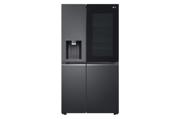 LG 674L InstaView Side-by-Side Refrigerator GC-X257CQES Matte Black Front View
