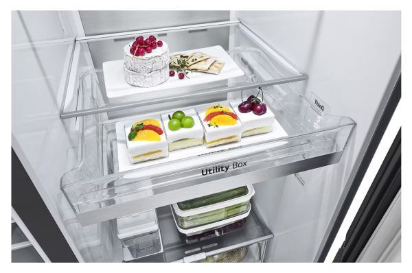 LG 674L Side-by-Side Refrigerator with InstaView Door-in-Door™, UVnano® Water Dispenser, Hygiene Fresh+™, DoorCooling+™, ThinQ™, Matte Black Finish