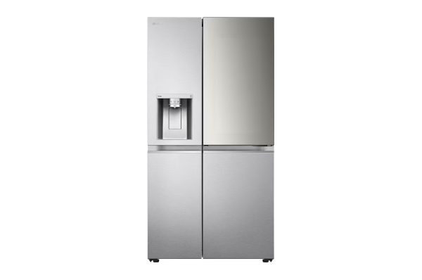 LG 635L Mirror InstaView Side-by-Side Refrigerator GC-X267MSEW Noble Steel Front View