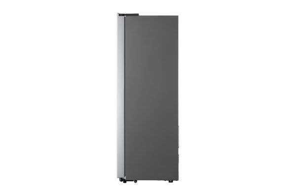 Side view of LG 519L Side-by-Side Refrigerator with silver finish