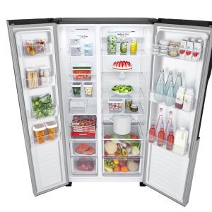 Top perspective view of 519L No Frost Refrigerator showing spacious storage