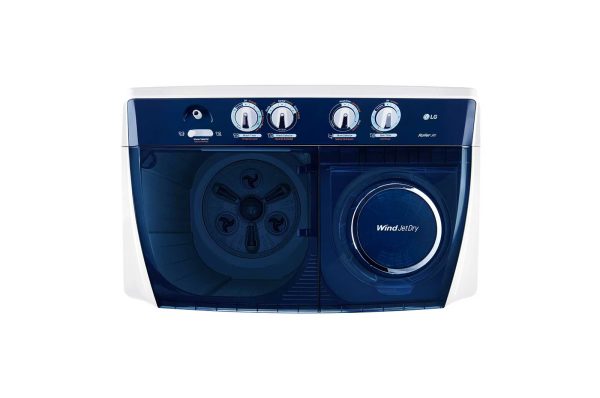 Top view of LG 10kg TwinTub Washing Machine showing tub openings