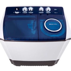 Top perspective view of 10kg TwinTub washer showing spacious capacity