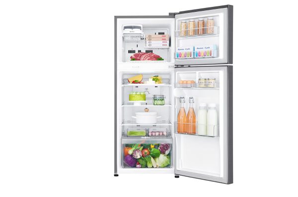 234L Top Freezer Refrigerator interior with shelves and LED lighting