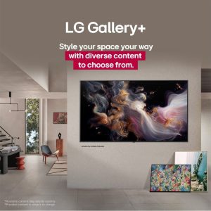 LG 100 inch QNED evo Gallery+ artwork display mode