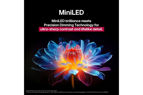 LG 100 inch QNED evo MiniLED Precision Dimming contrast visualization