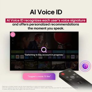 LG 100 inch QNED evo AI Magic Remote with AI Voice ID interface