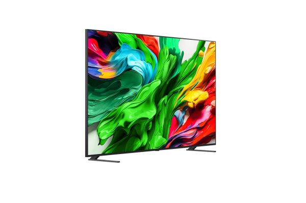 LG 100 inch QNED evo right-facing side view showing slim MiniLED profile
