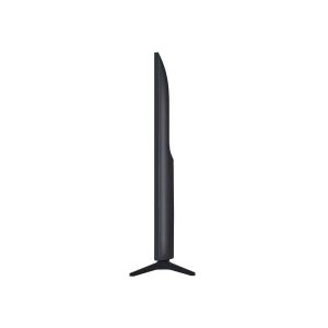 LG 65 inch QNED TV left-facing side view showing slim profile
