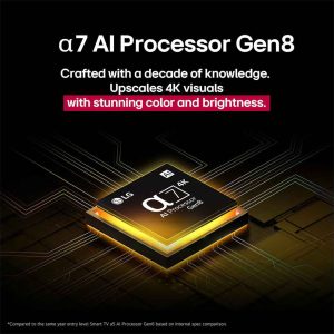 LG 65 inch QNED TV α7 AI Processor Gen8 technology visualization