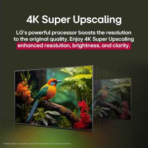 LG 65 inch QNED TV 4K Super Upscaling before and after comparison