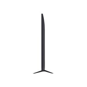 LG 75 inch QNED TV left-facing side view showing slim profile