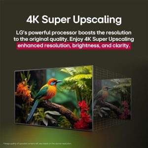 LG 75 inch QNED TV 4K Super Upscaling before and after comparison