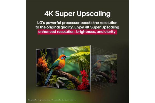 LG 75 inch QNED TV 4K Super Upscaling before and after comparison